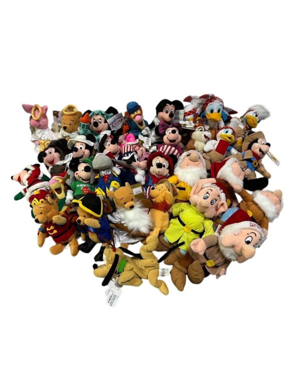 Lot of 30+ DISNEY STORE Bean Bag Plush Mickey Minnie Eeyore Pluto Goofy NWT
